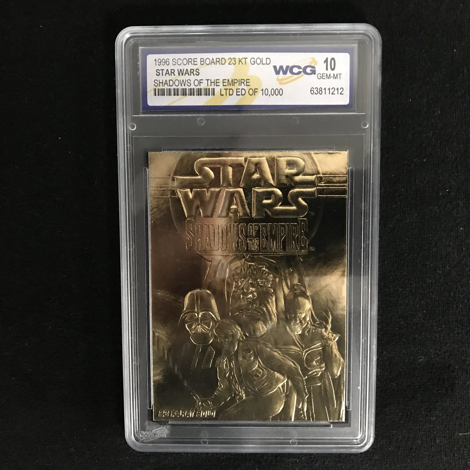 1996 SCORE BOARD 23KT GOLD STAR WARS SHADOWS OF THE: 1996 SCORE BOARD 23KT GOLD STAR WARS SHADOWS OF THE EMPIRE (GEM MINT 10)