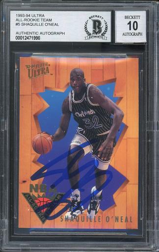 Shaquille O'Neal Signed 1993 Ultra All-Rookie #5 Card (1 of 2)