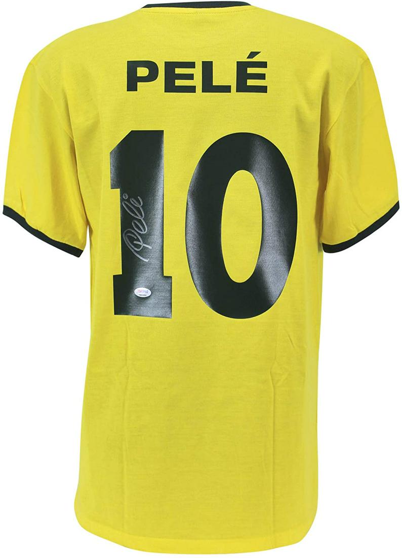 PELE SIGNED BRAZIL YELLOW SOCCER JERSEY (PSA COA) (1 of 1)