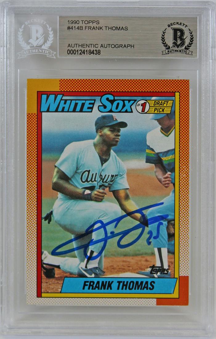 1990 TOPPS #414B FRANK THOMAS AUTHENTIC AUTOGRAPH (1 of 2)