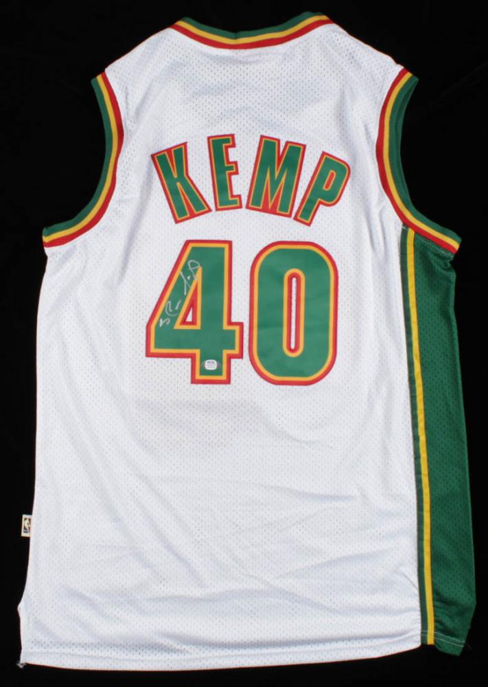 SHAWN KEMP SIGNED SEATTLE SUPERSONICS JERSEY (PSA) (1 of 3)