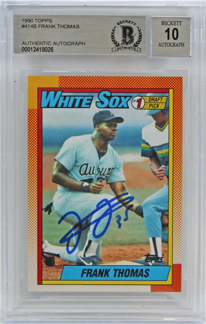 1990 TOPPS #414B FRANK THOMAS AUTHENTIC AUTOGRAPH (1 of 1)