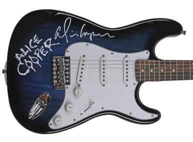 Alice Cooper Signed Blue Sunburst Electric Guitar (1 of 1)