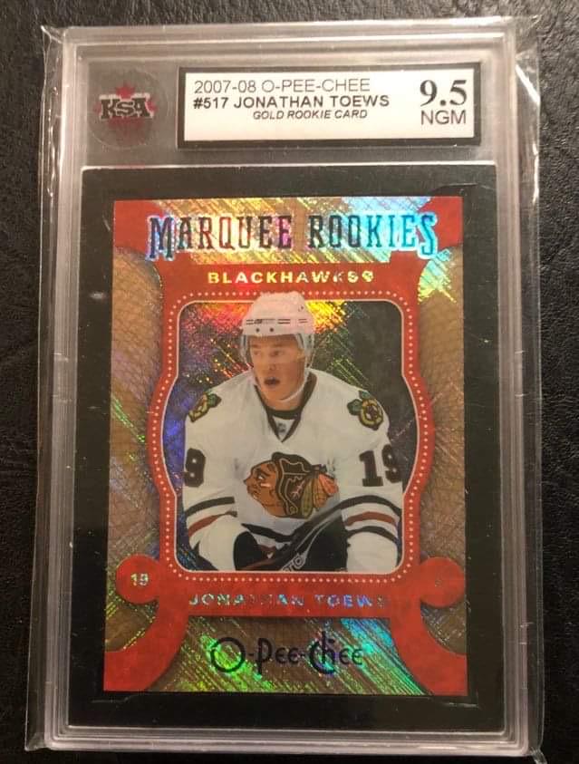 2007-08 O-PEE-CHEE #517 JONATHAN TOEWS Gold Rookie Card: 2007-08 O-PEE-CHEE #517 JONATHAN TOEWS Gold Rookie Card (9.5 NGM)