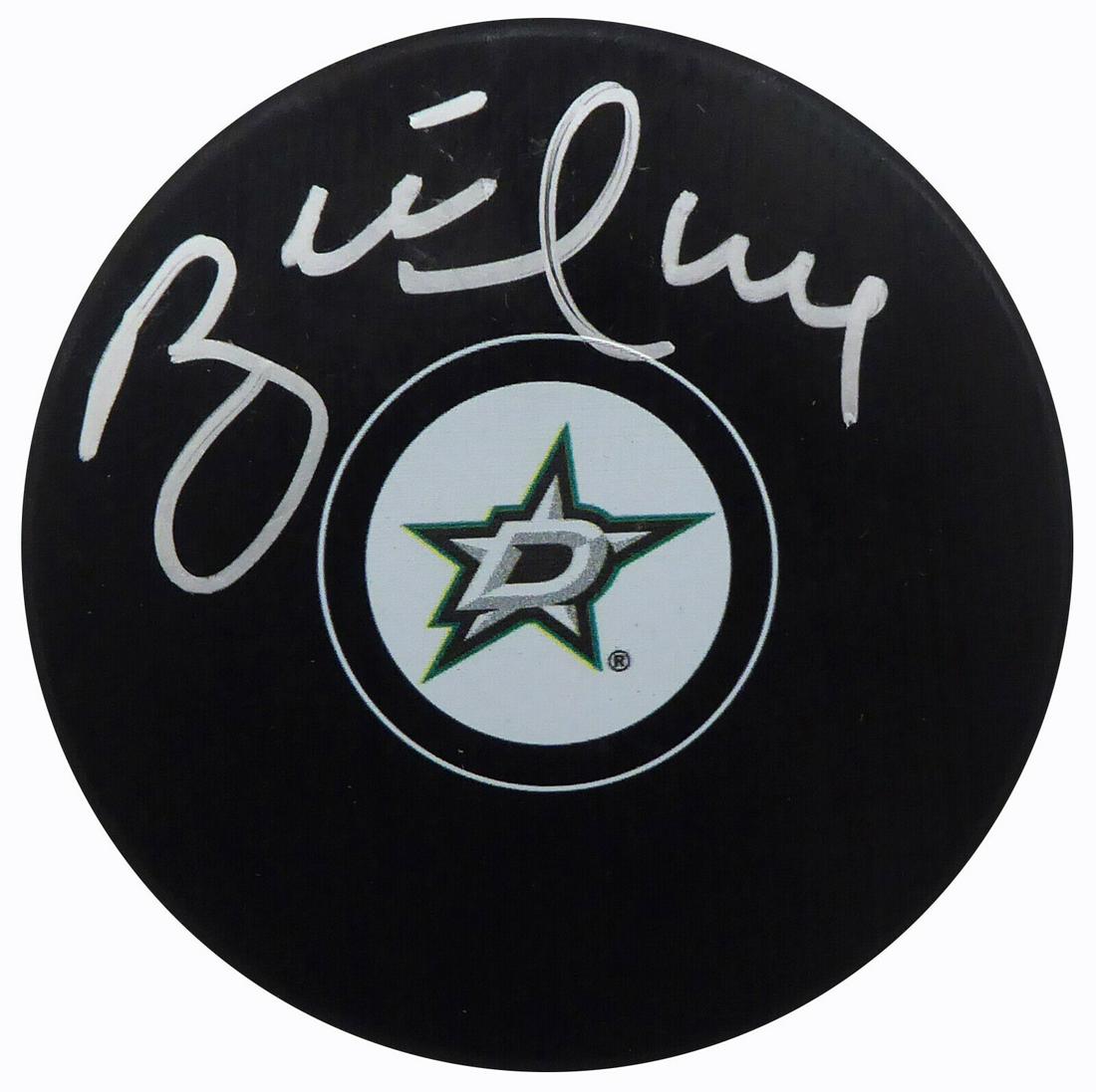 BRETT HULL SIGNED DALLAS STARS LOGO HOCKEY PUCK w/ COA (1 of 1)