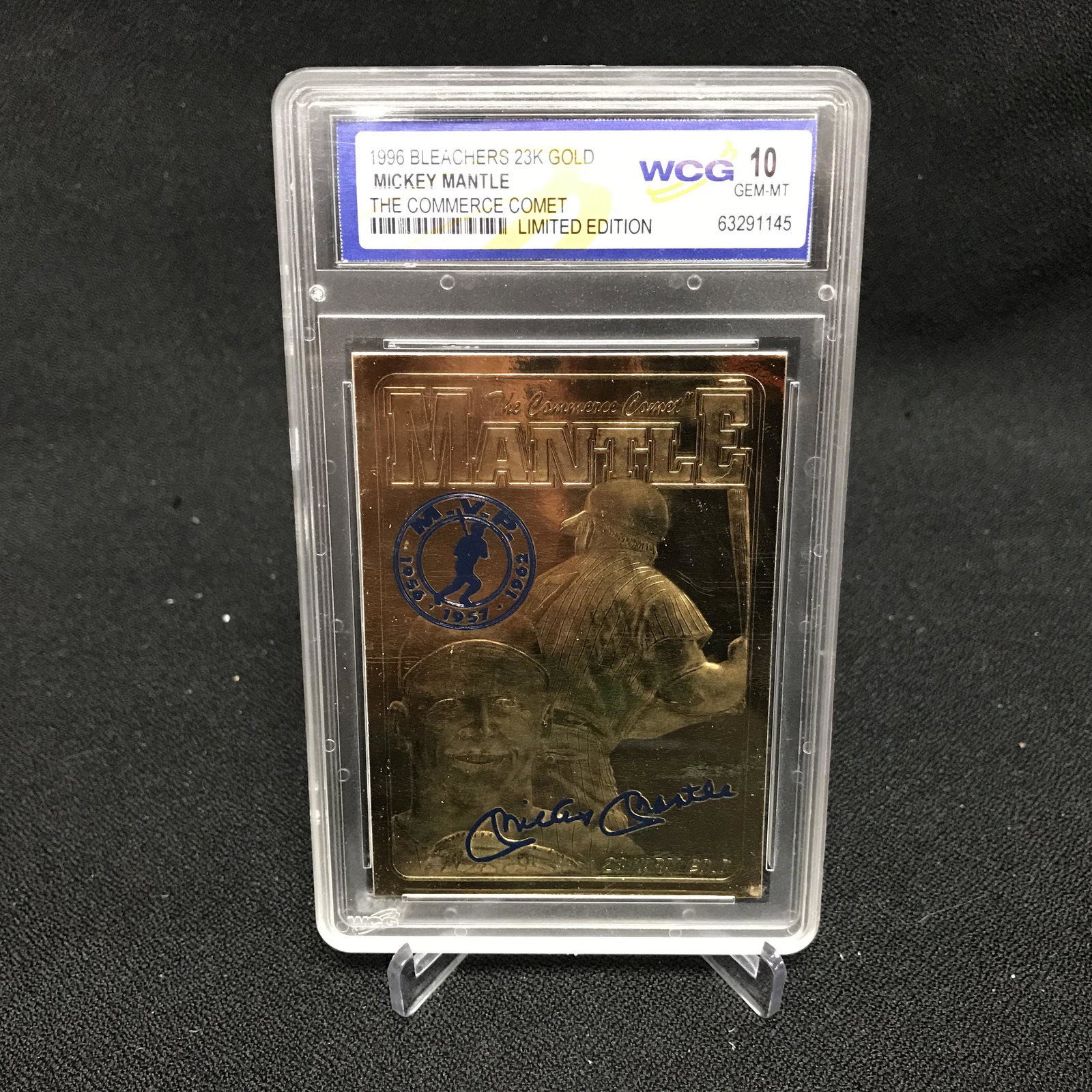 1996 BLEACHERS 23KT GOLD MICKEY MANTLE THE COMMERCE: 1996 BLEACHERS 23KT GOLD MICKEY MANTLE THE COMMERCE COMET LE (GEM MINT 10)