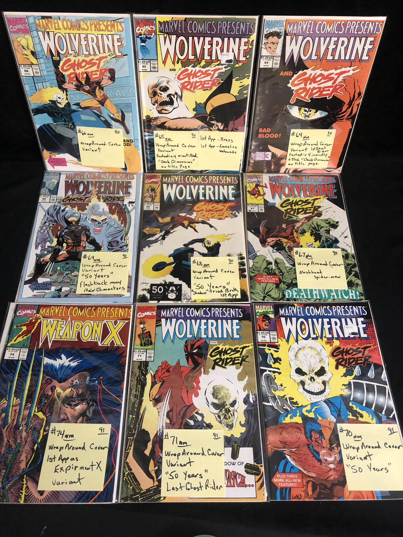 MARVEL COMICS PRESENTS: WOLVERINE & GHOST RIDER COMIC: MARVEL COMICS PRESENTS: WOLVERINE & GHOST RIDER COMIC BOOK LOT