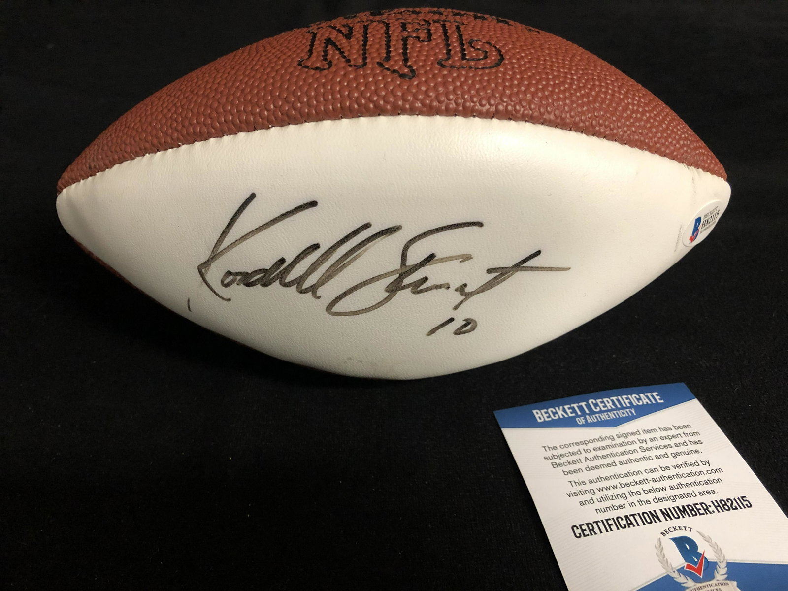 Steelers Kordell Stewart Authentic Signed Mini Football: Pittsburgh Steelers Kordell Stewart Authentic Signed Mini Wilson White Panel Football BAS