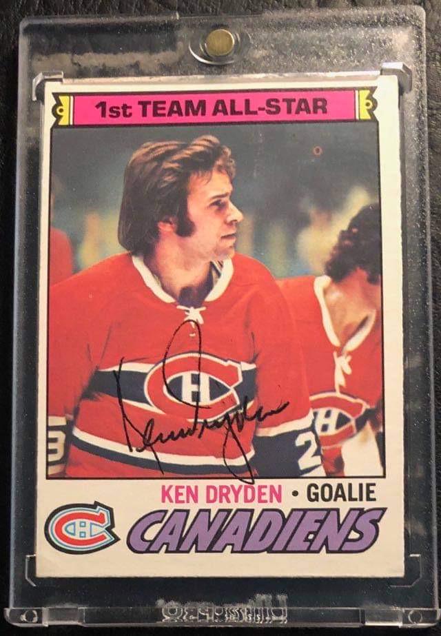 1977-78 O-PEE-CHEE #100 KEN DRYDEN AUTO CARD (1 of 3)