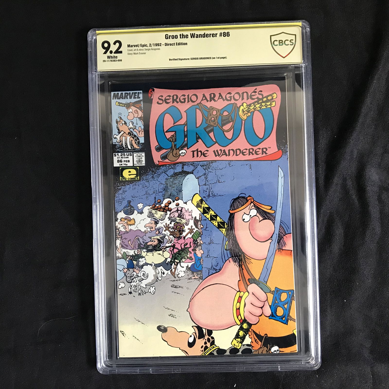 GROO THE WANDERER #86 (CBCS 9.2) SIGNED BY SERGIO (1 of 1)