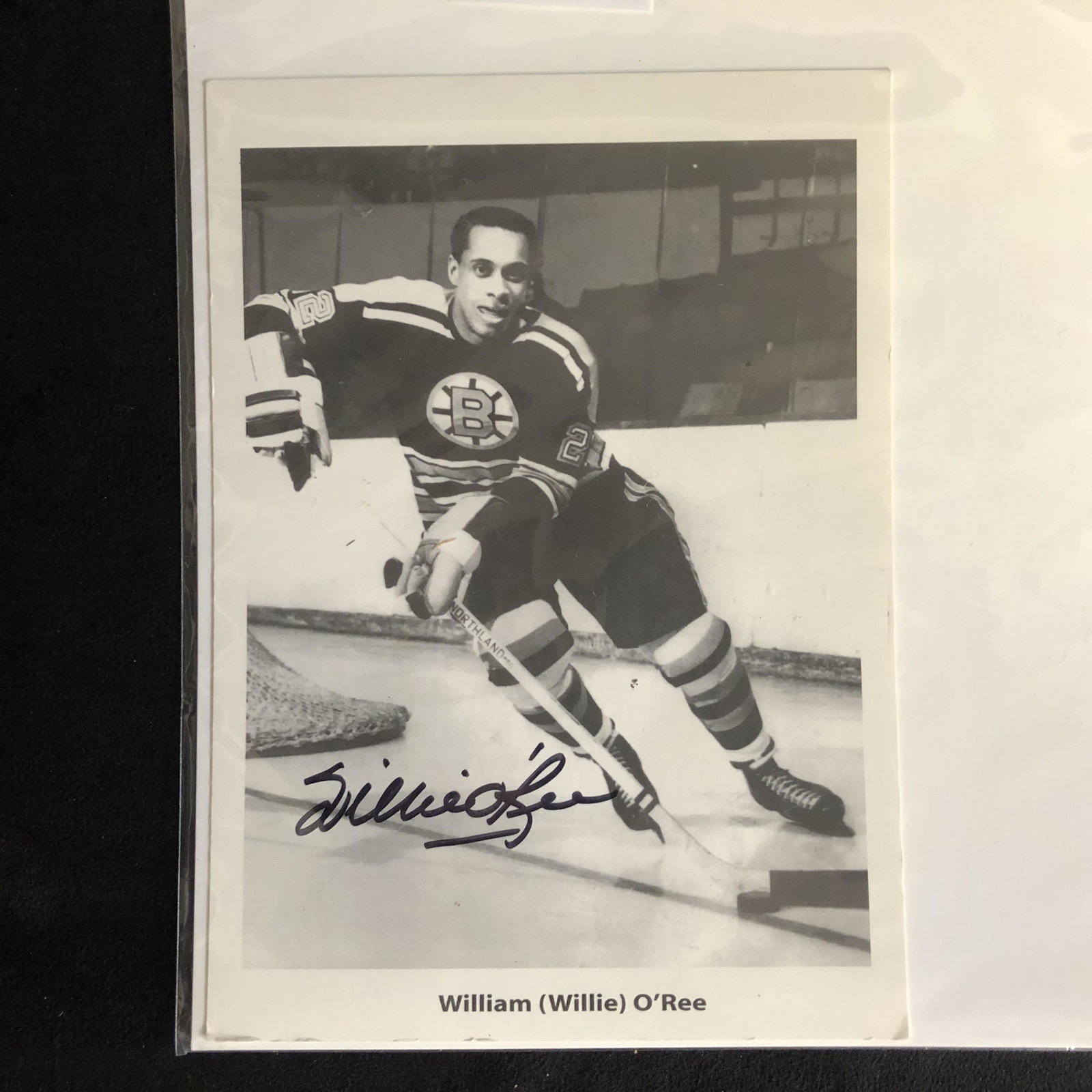 WILLIE O'REE BOSTON BRUINS SIGNED PHOTO: WILLIE O'REE BOSTON BRUINS SIGNED PHOTO