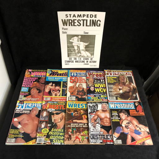 Stampede Wrestling Poster & Vintage Wrestling Magazines