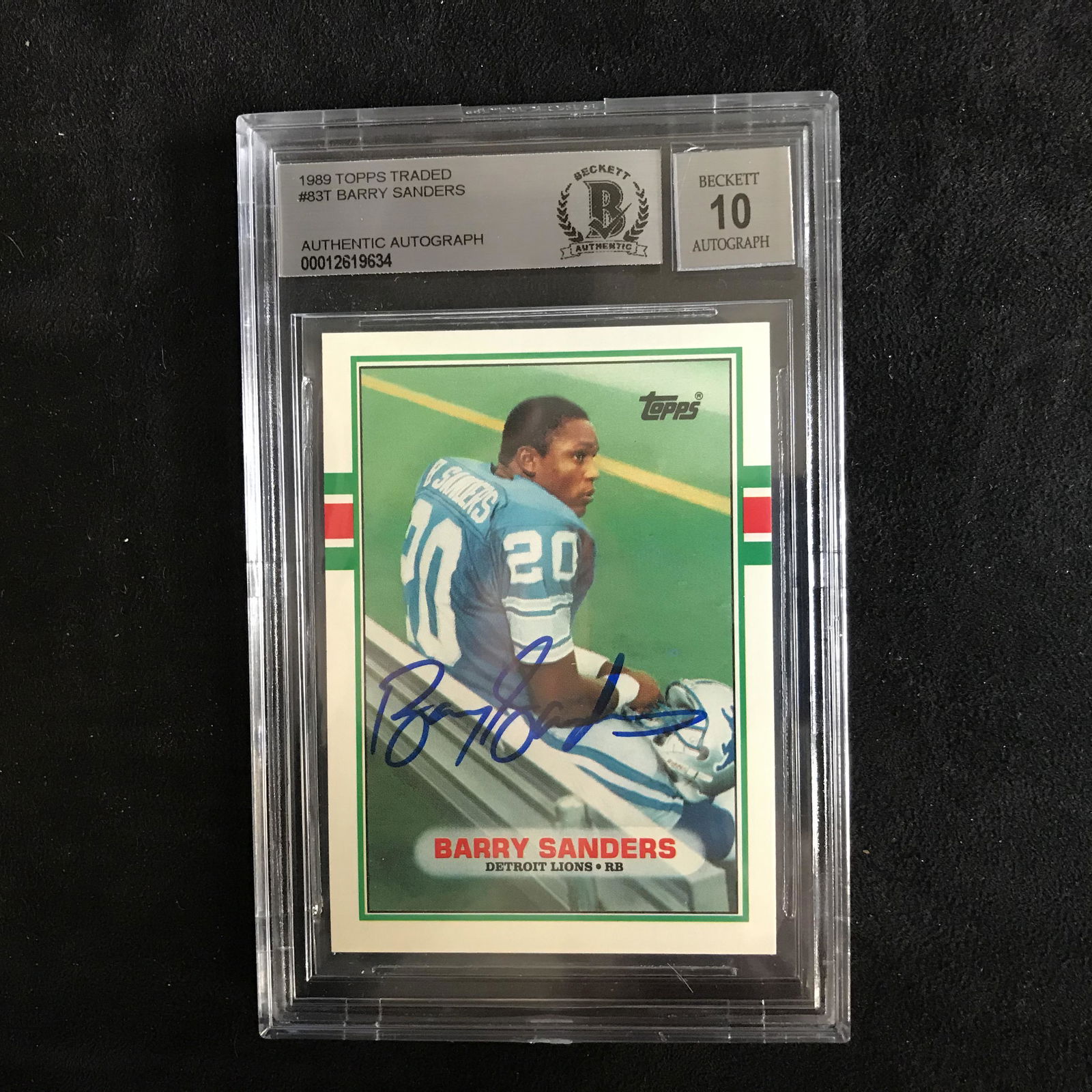 1989 TOPPS TRADED #83T BARRY SANDERS AUTO CARD (1 of 1)