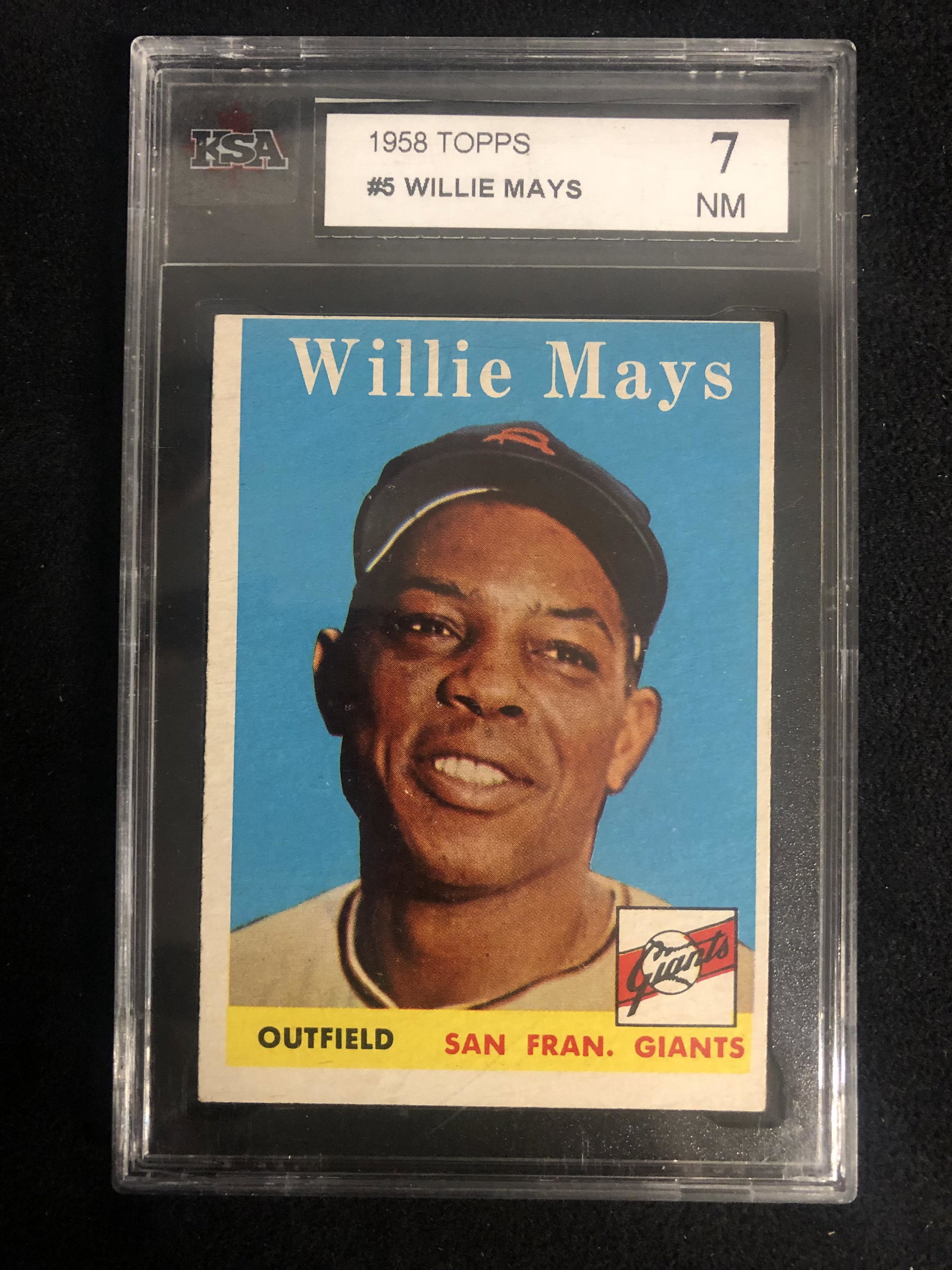 1958 TOPPS #5 WILLIE MAYS (KSA 7): 1958 TOPPS #5 WILLIE MAYS (KSA 7)