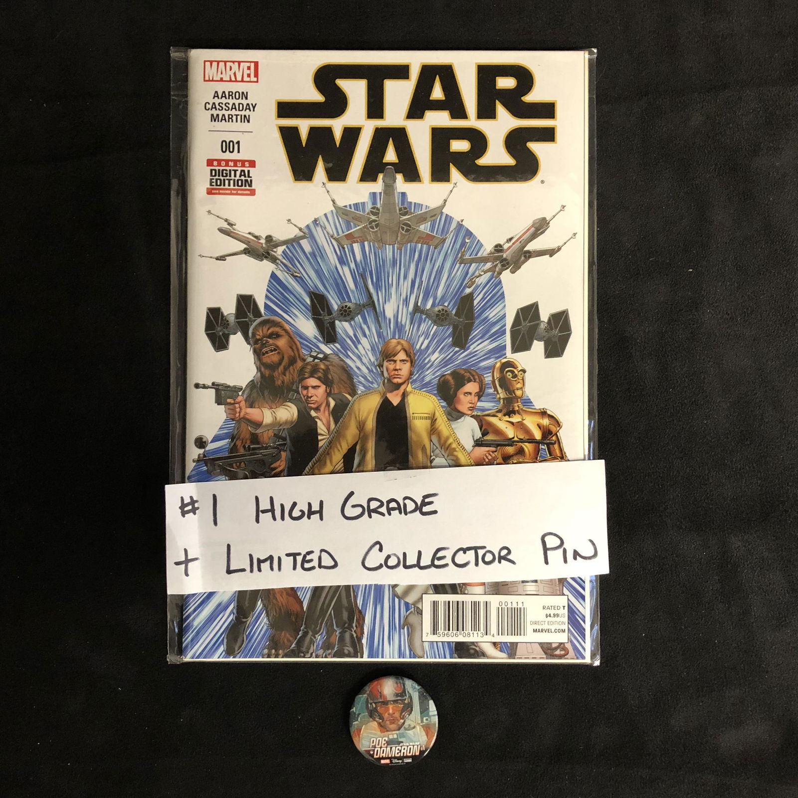 STAR WARS #001 (MARVEL COMICS) + COLLECTOR PIN (1 of 2)