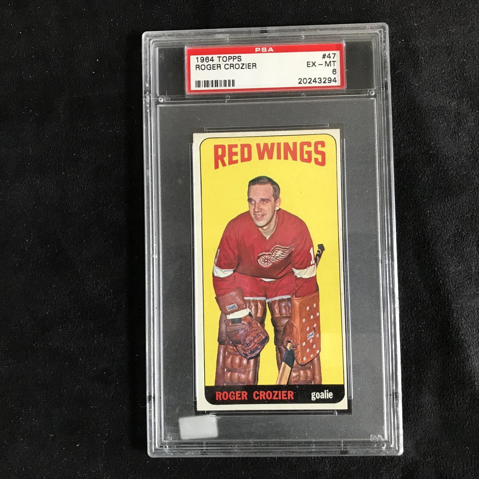 1964 TOPPS #47 ROGER CROZIER (EX-MT 6): 1964 TOPPS #47 ROGER CROZIER (EX-MT 6)