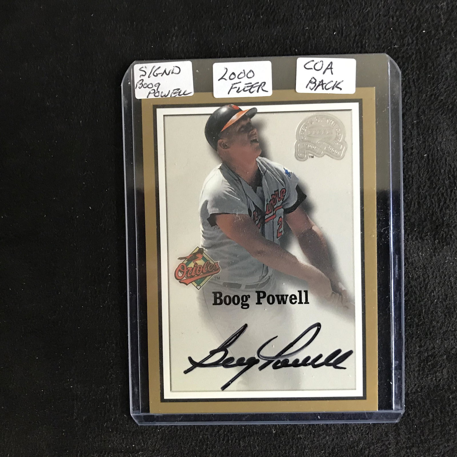 2000 FLEER GREATS OF THE GAME #71 BOOG POWELL AUTO: 2000 FLEER GREATS OF THE GAME #71 BOOG POWELL AUTO