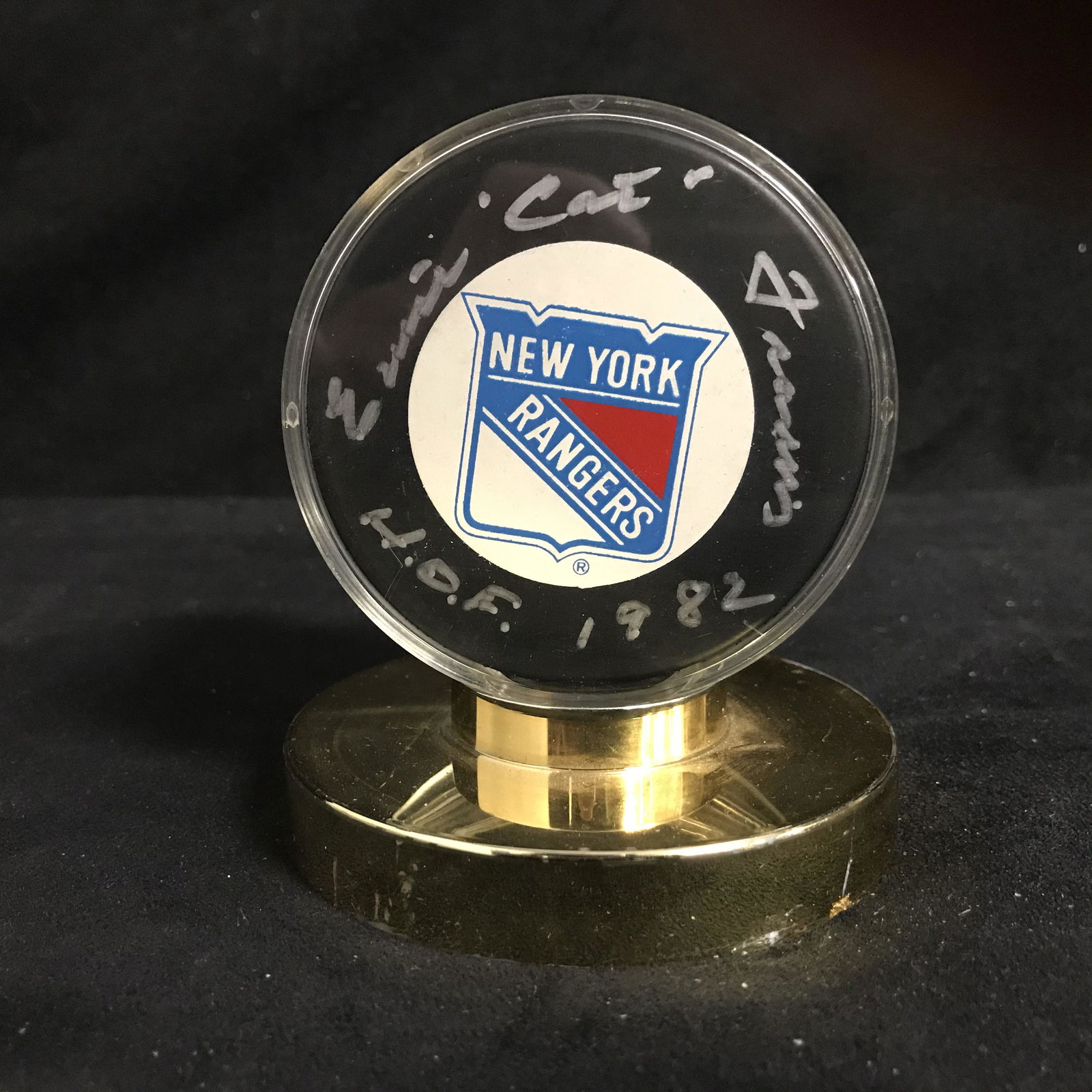 EMILE "THE CAT" FRANCIS SIGNED NY RANGERS HOCKEY PUCK (1 of 1)