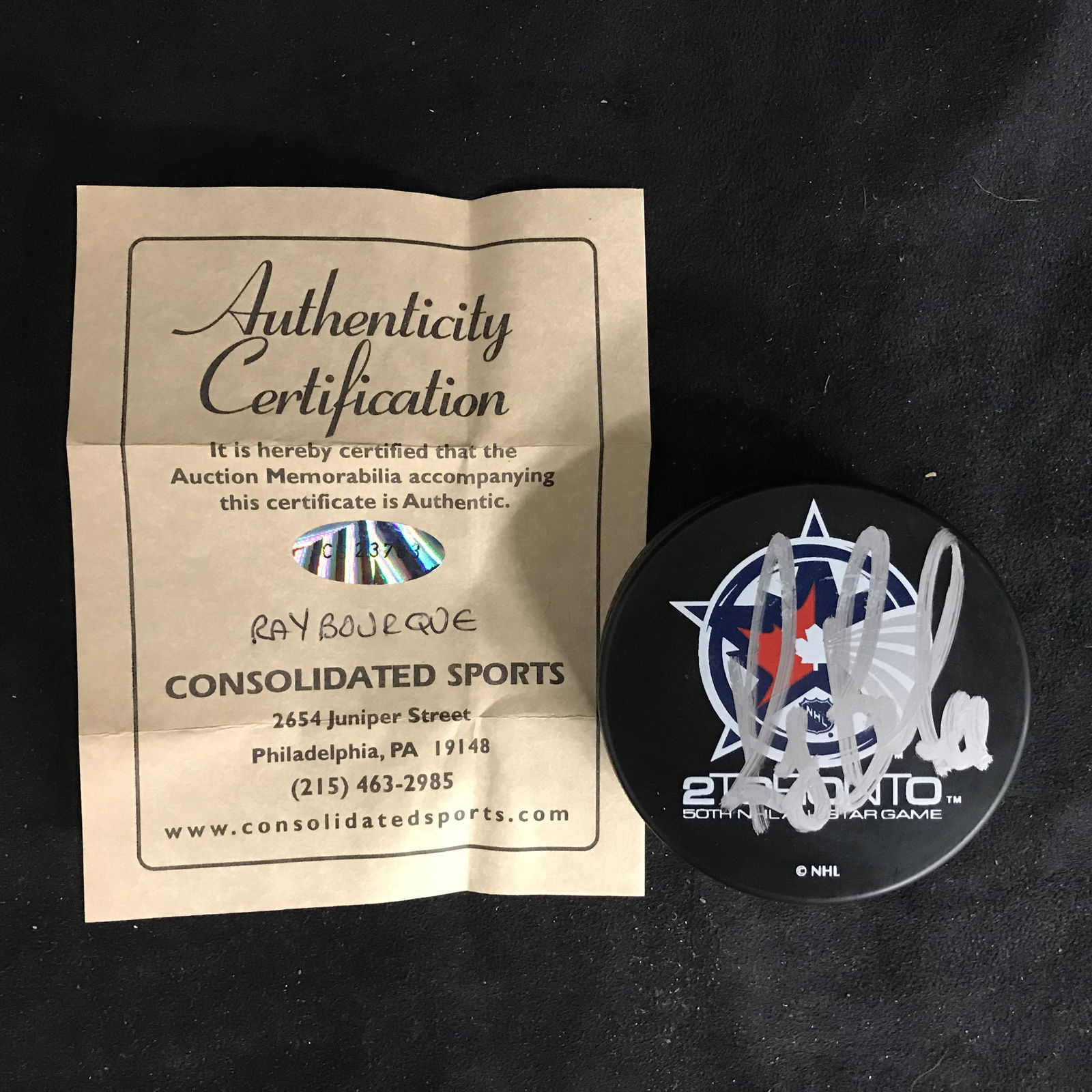 RAY BOURQUE SIGNED NHL ALL-STAR GAME HOCKEY PUCK (1 of 1)