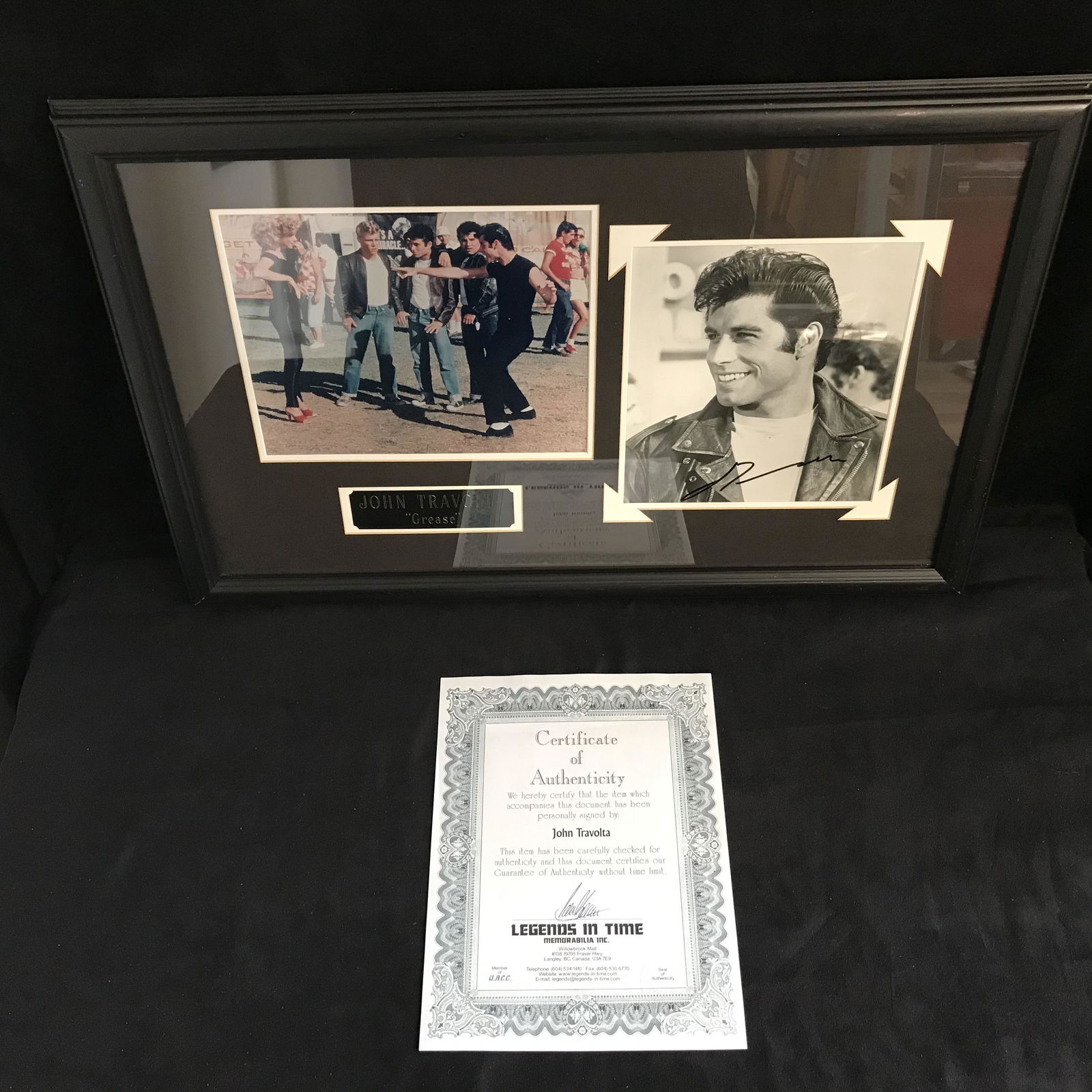 JOHN TRAVOLTA SIGNED PHOTO FRAMED DISPLAY w/ LEGENDS IN (1 of 3)