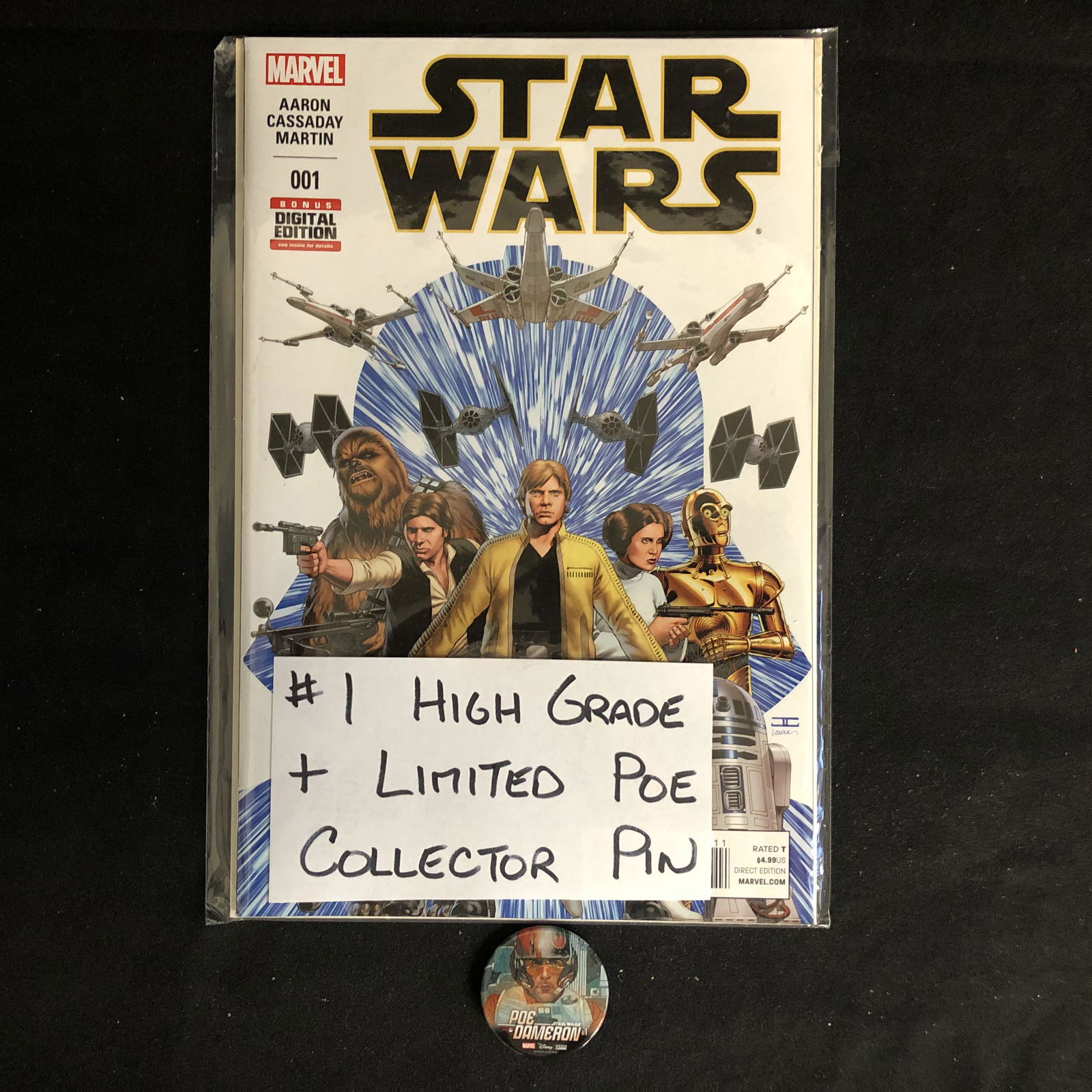 STAR WARS #001 (MARVEL COMICS) + Limited Poe Collector (1 of 2)