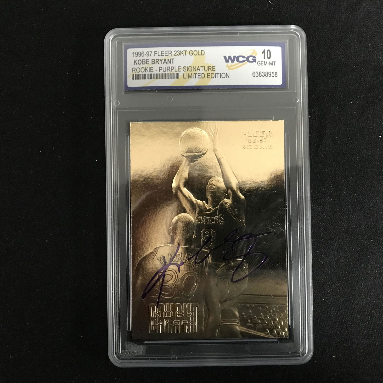 1996-97 FLEER 23KT GOLD KOBE BRYANT ROOKIE -PURPLE (1 of 1)