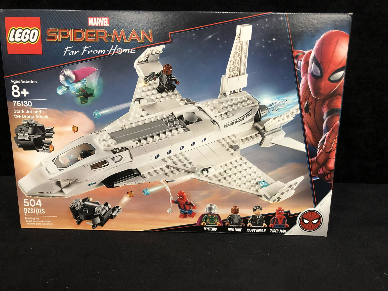 LEGO 76130 Marvel Spider-Man Stark Jet Super Heroes Se: LEGO 76130 Marvel Spider-Man Stark Jet Super Heroes Set Drone Attack