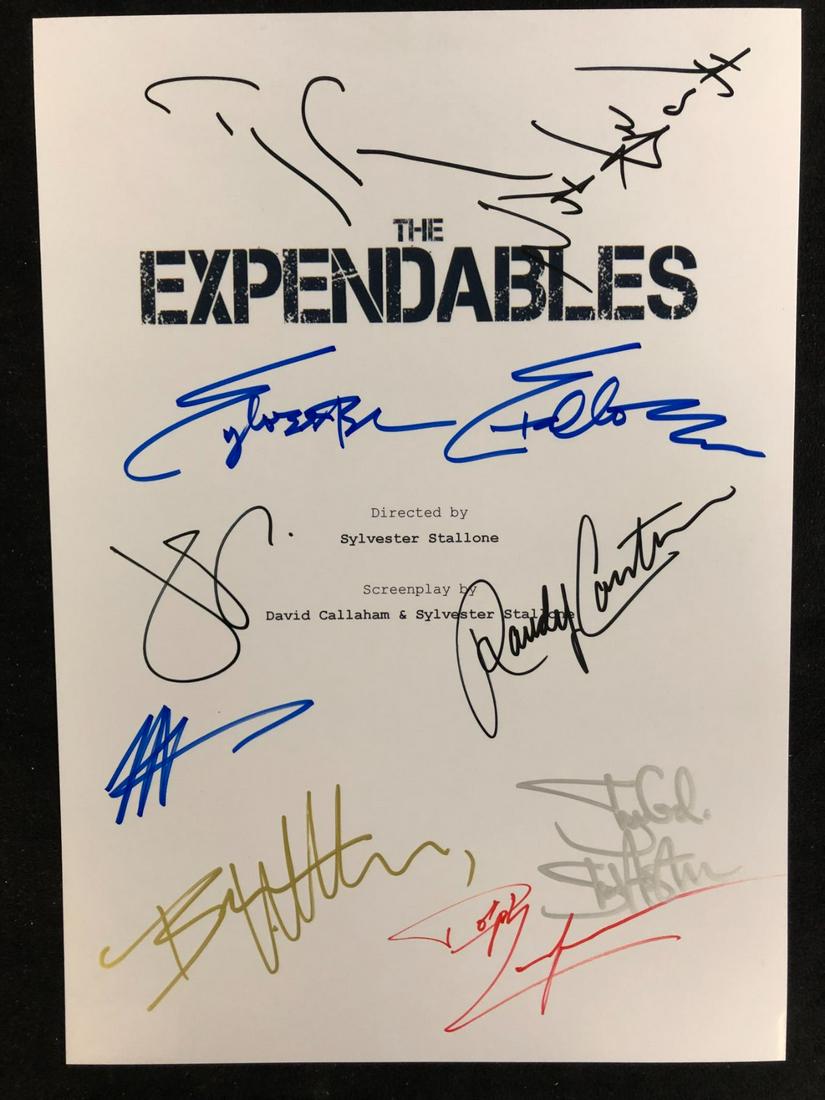 EXPENDABLES AUTOGRAPHED MOVIE SCRIPT COVER (REAL AUTHEN (1 of 2)