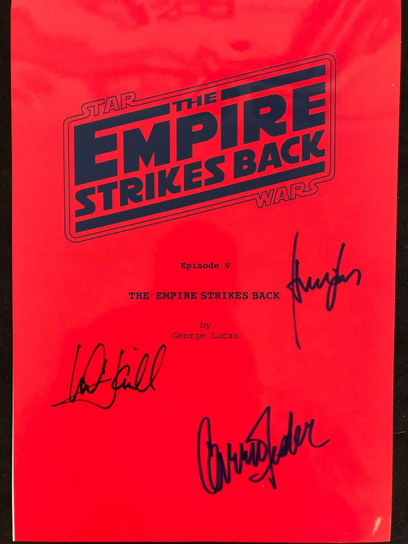 STAR WARS EMPIRE STRIKES BACK AUTOGRAPHED MOVIE SCRIPT (1 of 2)