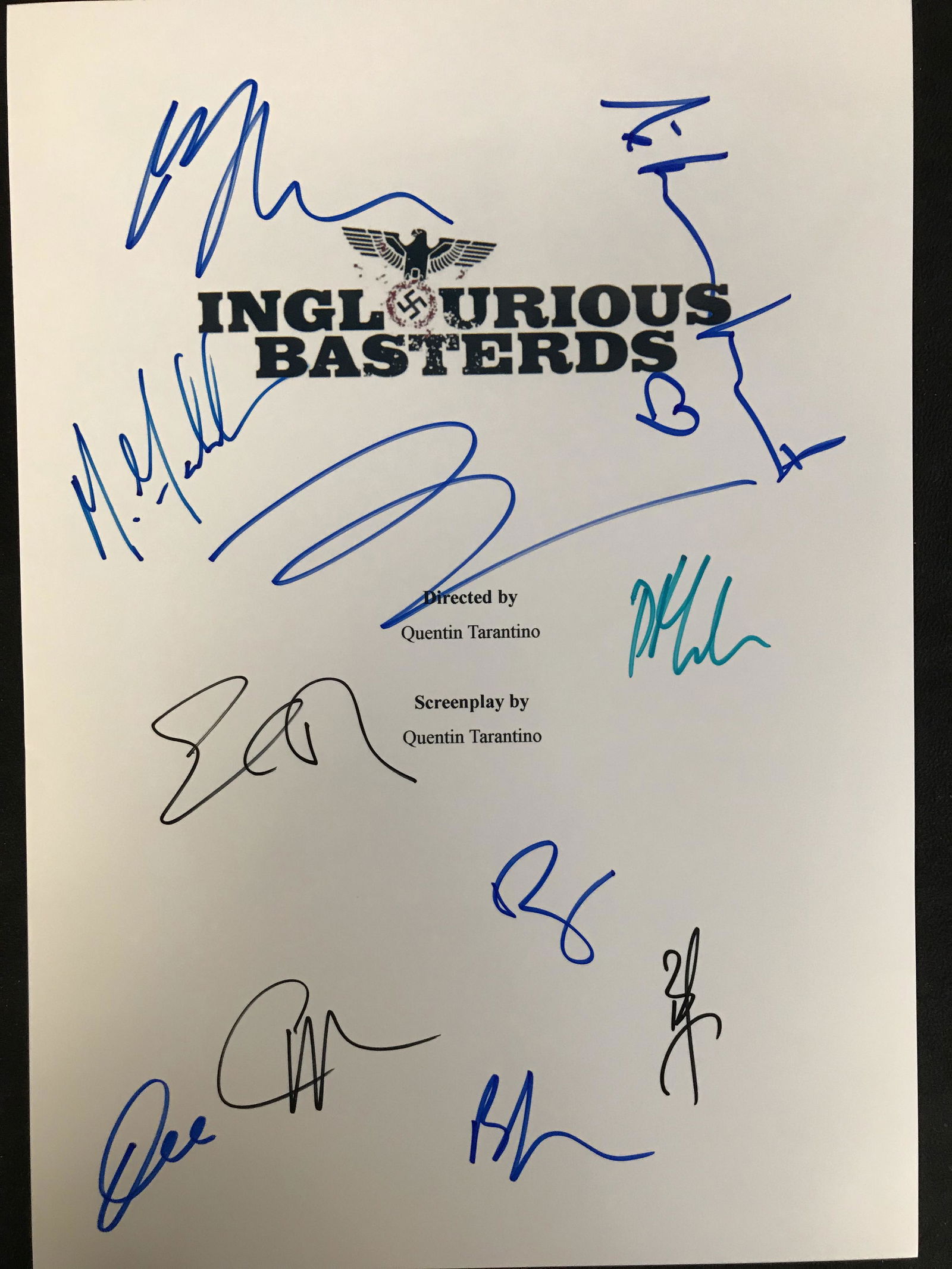 INGLORIOUS BASTARDS AUTOGRAPHED MOVIE SCRIPT COVER (1 of 3)