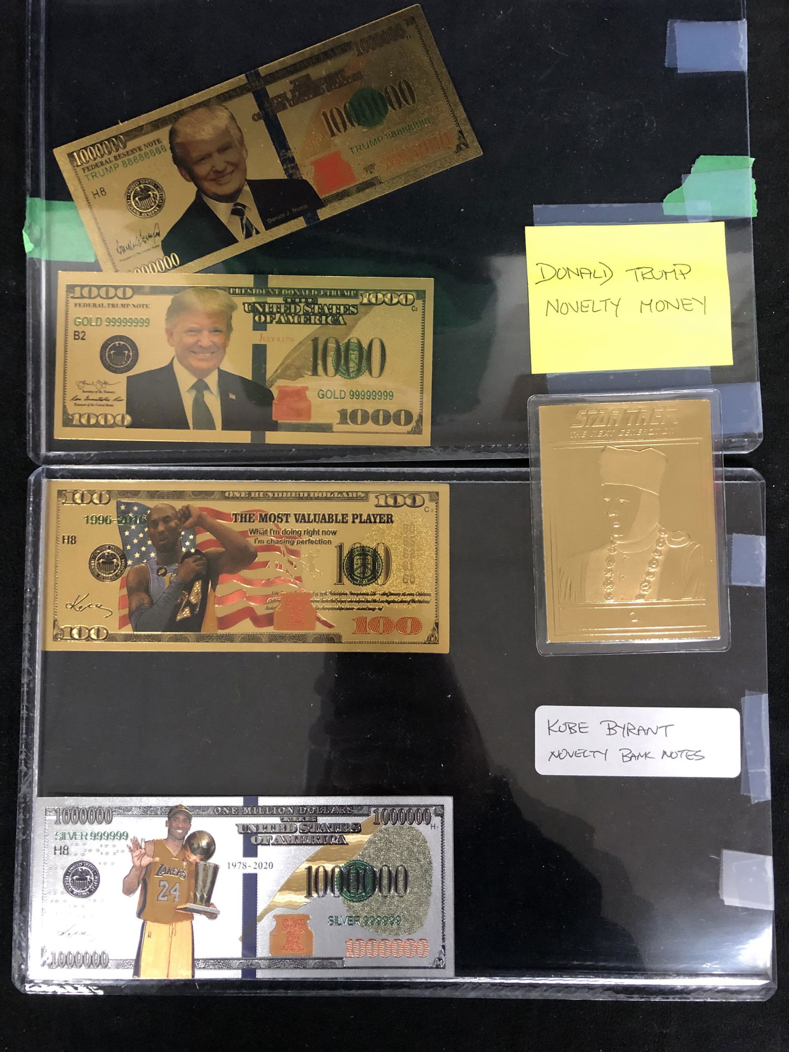 KOBE BRYAN & DONALD TRUMP NOVELTY BANK NOTES (1 of 1)