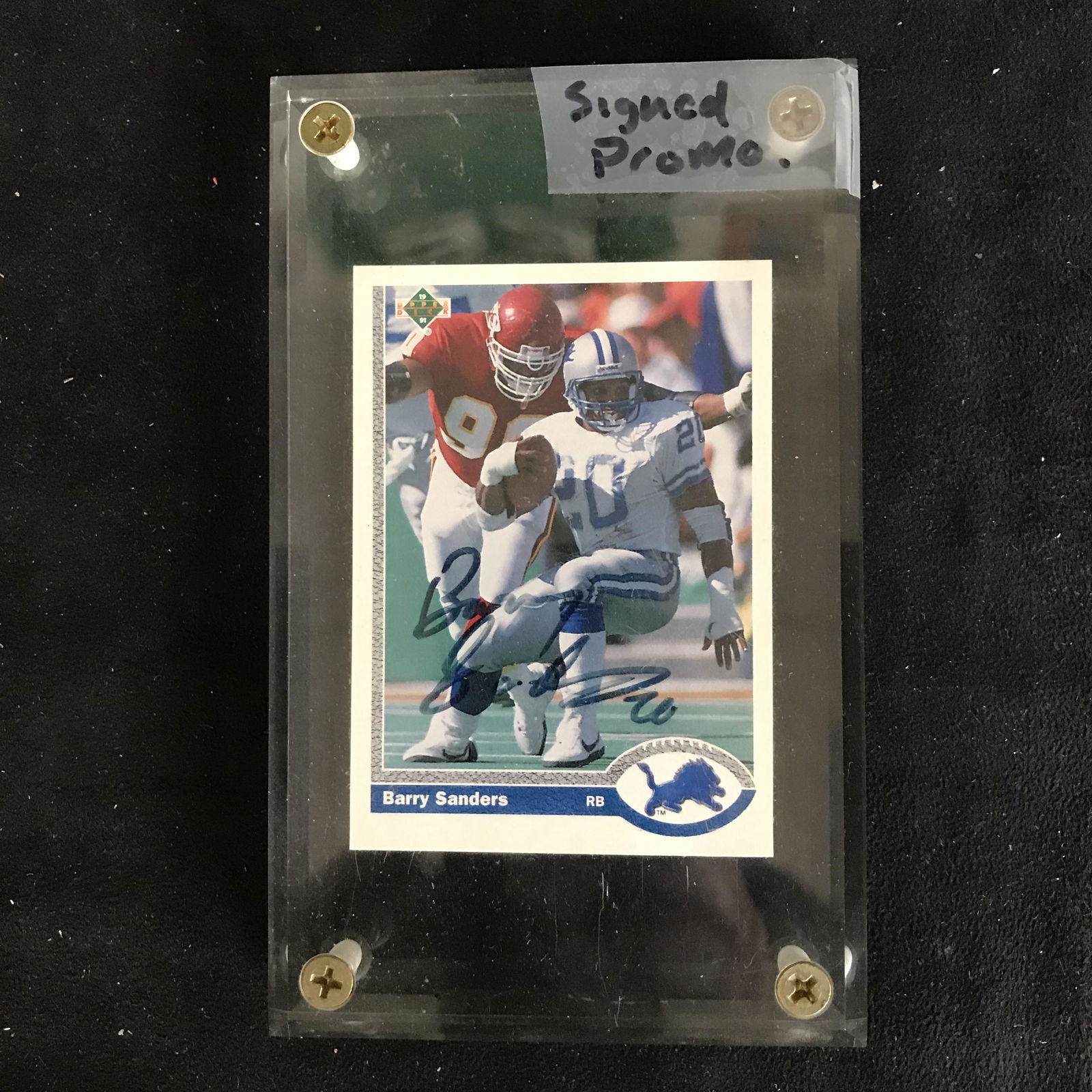 BARRY SANDERS SIGNED UPPER DECK PROMO CARD (1 of 1)