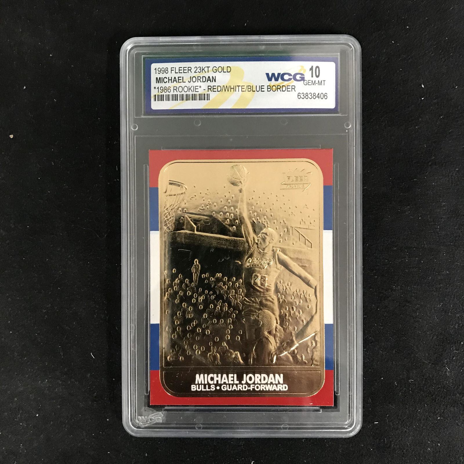 1998 FLEER 23KT GOLD MICHAEL JORDAN "1986 ROOKIE" (1 of 1)