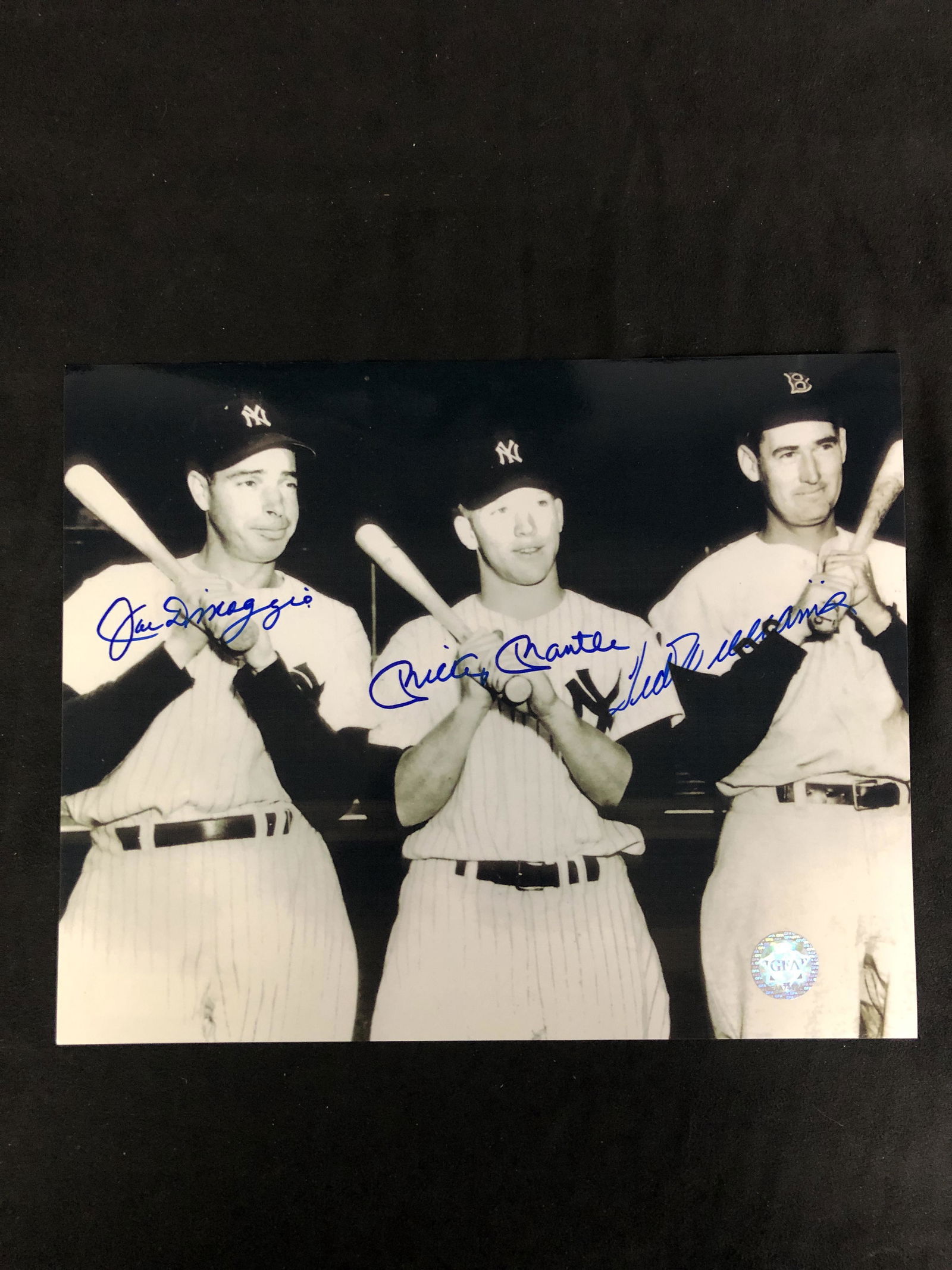 JOE DIMAGGIO, MICKEY MANTLE & TED WILLIAMS AUTOGRAPHED (1 of 2)