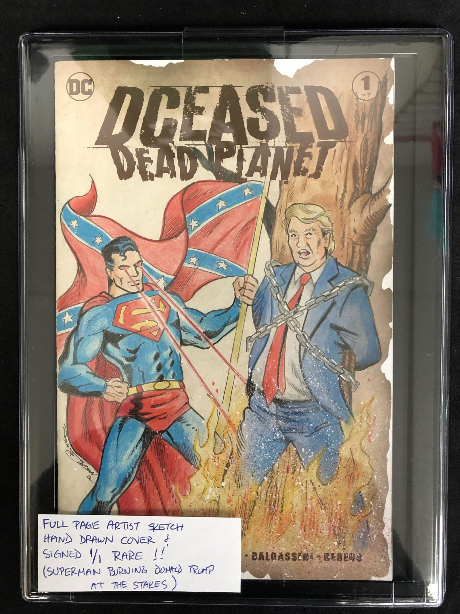 DECEASED DEAD PLANET #1 (SUPERMAN BURNING DONALD TRUMP (1 of 1)