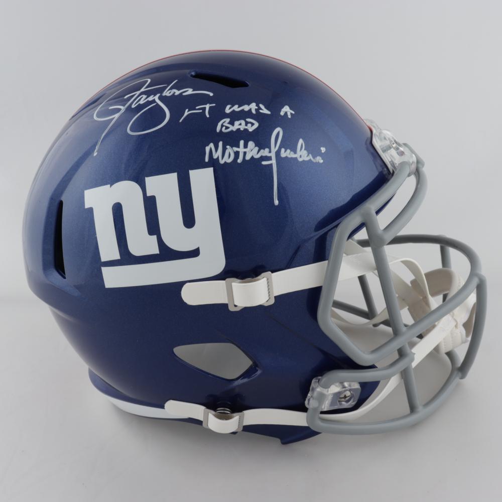 LAWRENCE TAYLOR SIGNED GIANTS FULL-SIZE SPEED HELMET (1 of 4)