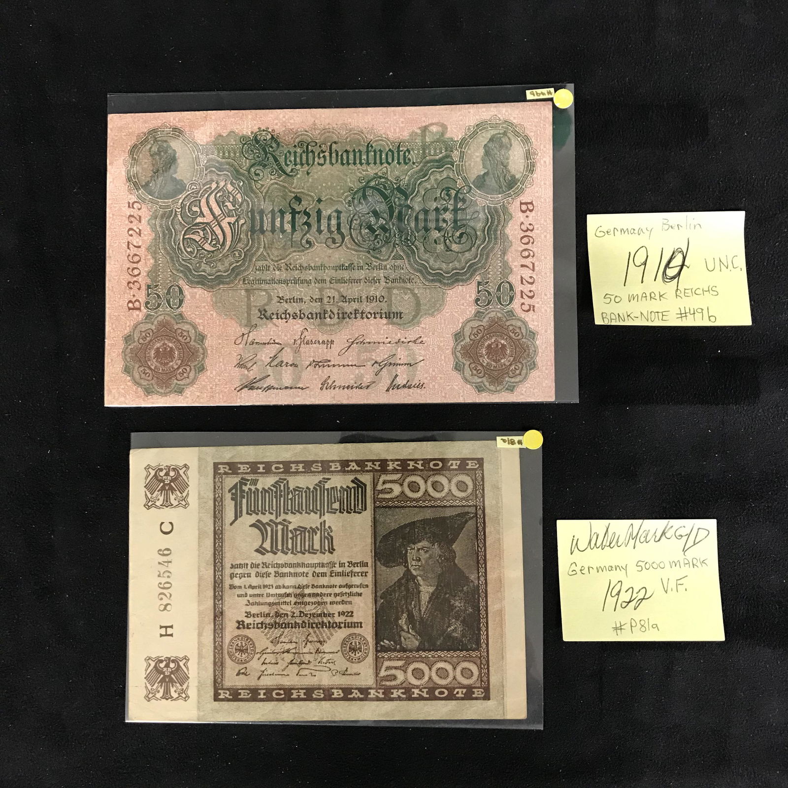 1914-1922 ASSORTED GERMAN BANK NOTES (1 of 1)