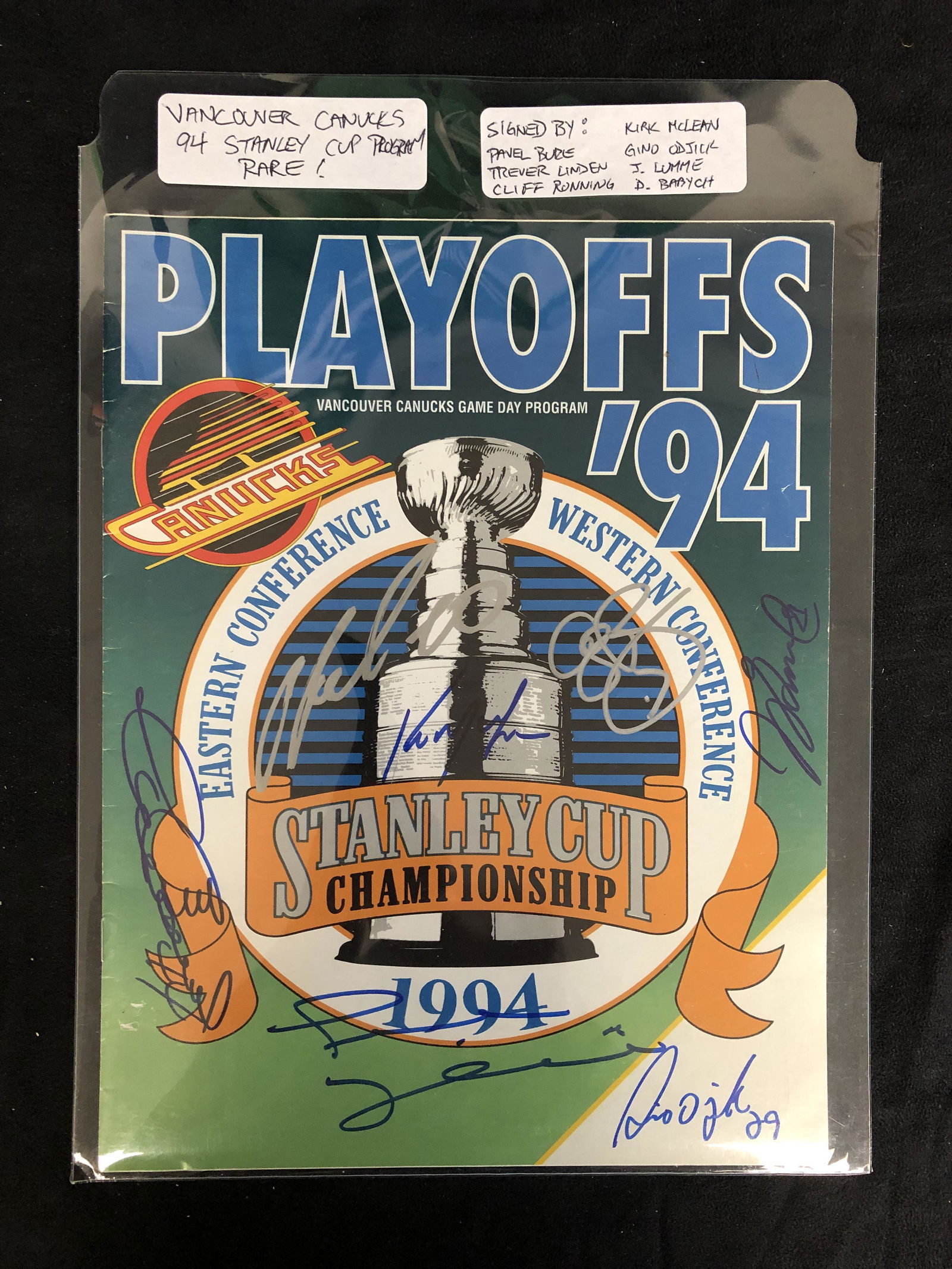 RARE MULTI-SIGNED VANCOUVER CANUCKS 1994 STANLEY CUP (1 of 1)
