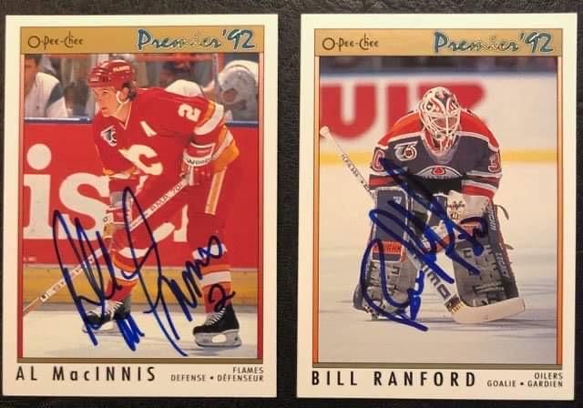 AL MACINNIS & BILL RANFORD AUTOGRAPHED HOCKEY CARDS (1 of 1)