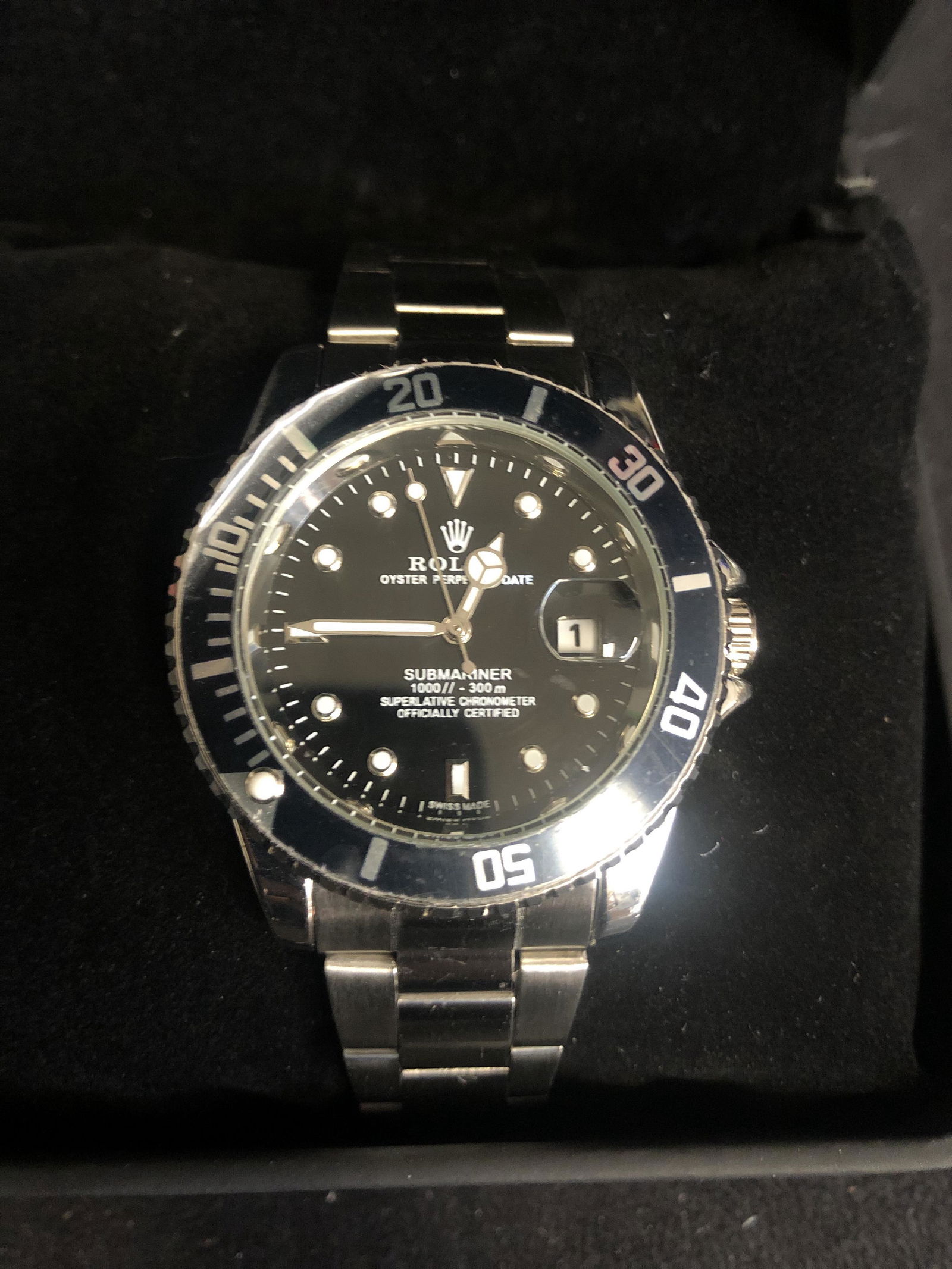 REPLICA ROLEX SUBMARINER OYSTER PERPETUAL WRIST WATCH w (1 of 2)