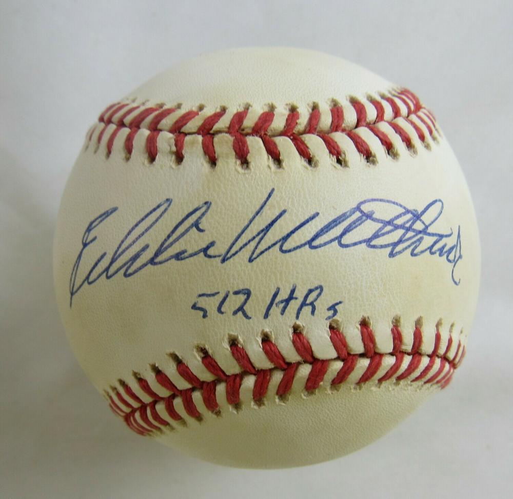 EDDIE MATTHEWS SIGNED BASEBALL W/512 HR'S INSCRIPTION (1 of 4)