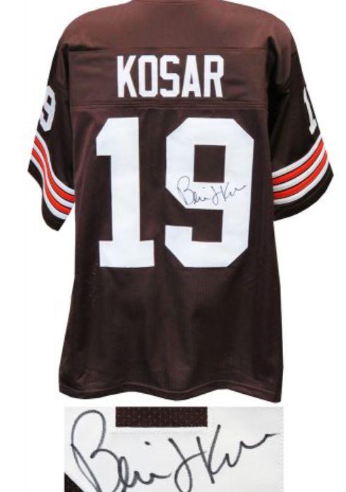 BERNIE KOSAR SIGNED BROWN CUSTOM FOOTBALL JERSEY (1 of 1)