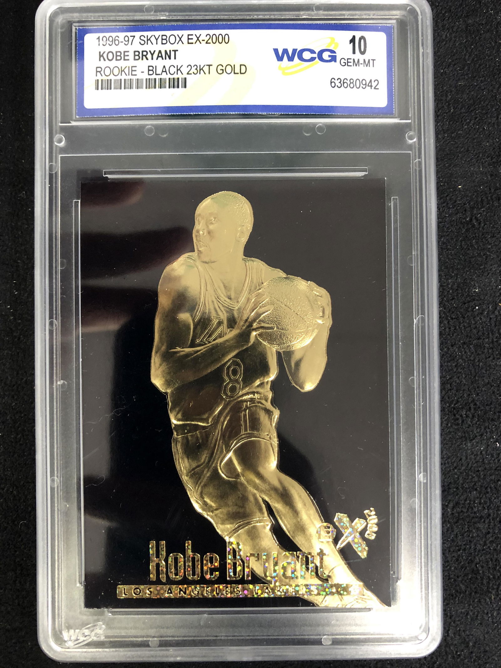 1996-97 SKYBOX KOBE BRYANT BLACK 23KT GOLD (WCG 10) (1 of 1)