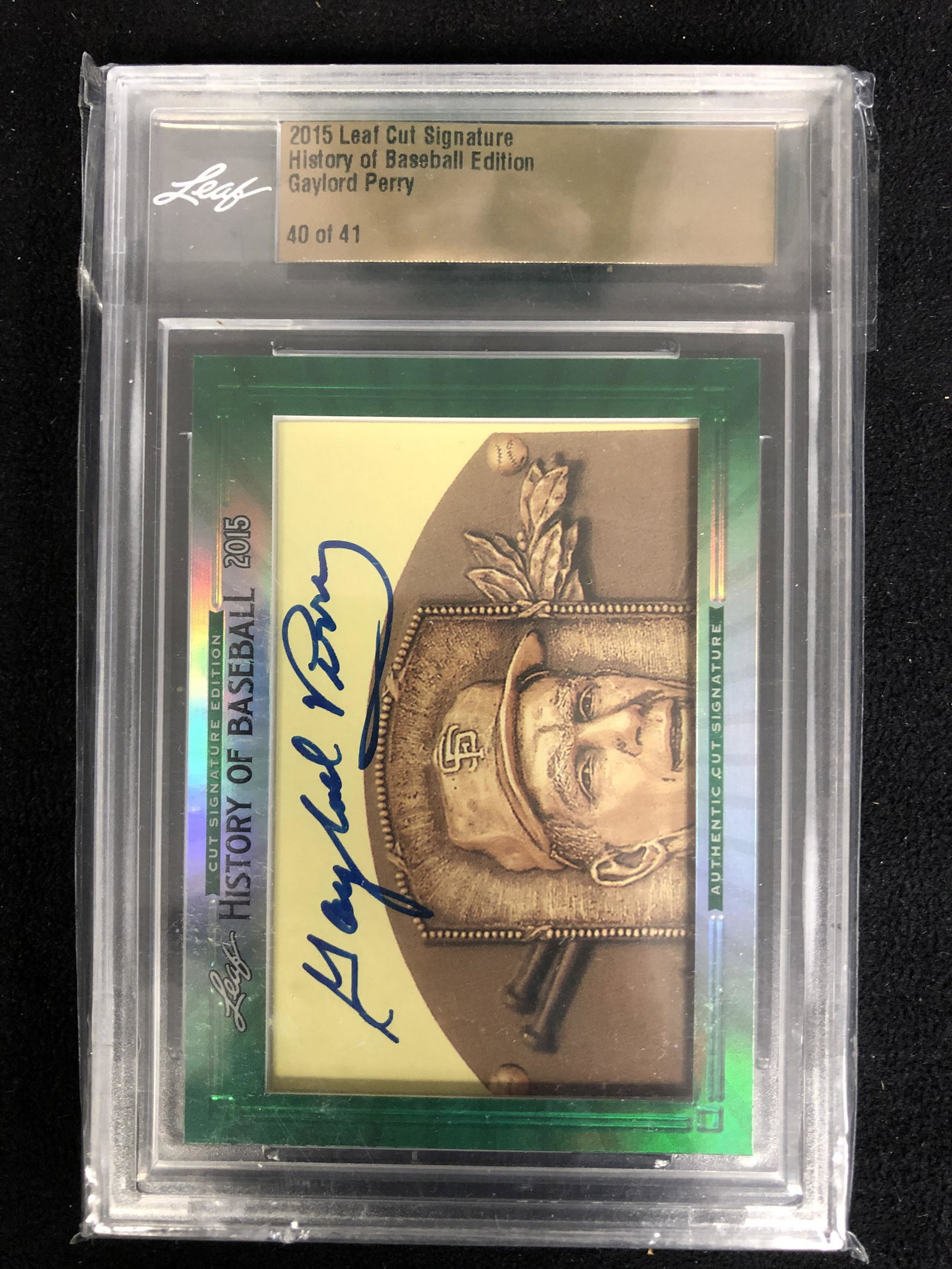 2015 LEAF CUT SIGNATURE GAYLORD PERRY HISTORY OF BASEBA: 2015 LEAF CUT SIGNATURE GAYLORD PERRY HISTORY OF BASEBALL EDITION 40/41