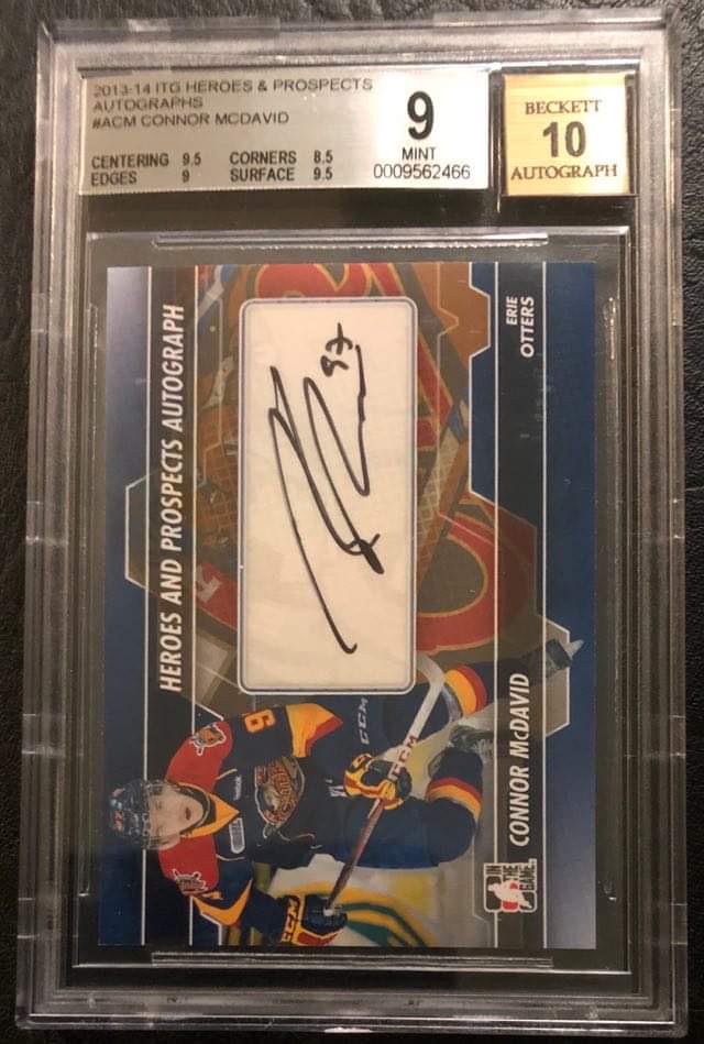 2013-14 IN THE GAME CONNOR MCDAVID AUTOGRAPHED CARD (1 of 3)
