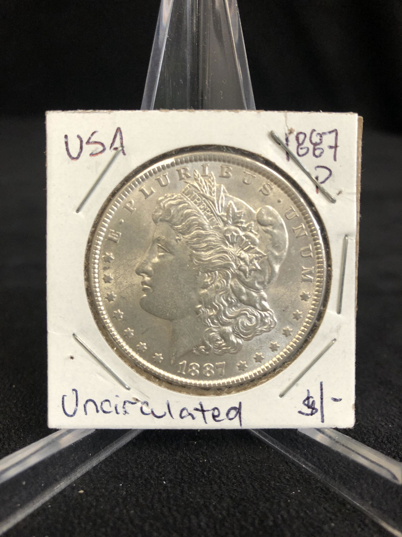 1887 USA MORGAN SILVER DOLLAR (UNCIRCULATED) (1 of 2)