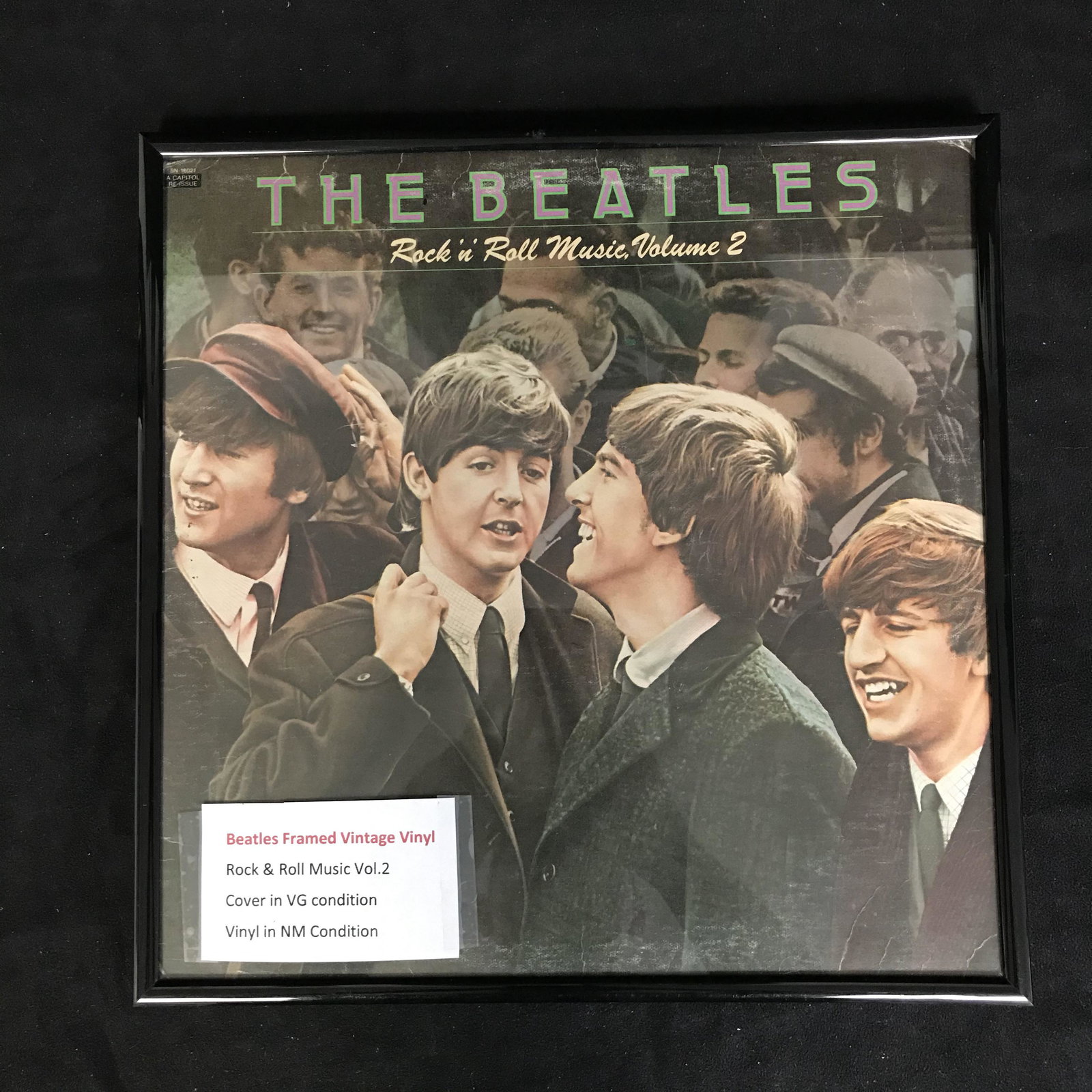 THE BEATLES ROCK N ROLL VOL. 2 FRAMED VINTAGE VINYL: THE BEATLES ROCK N ROLL VOL. 2 FRAMED VINTAGE VINYL