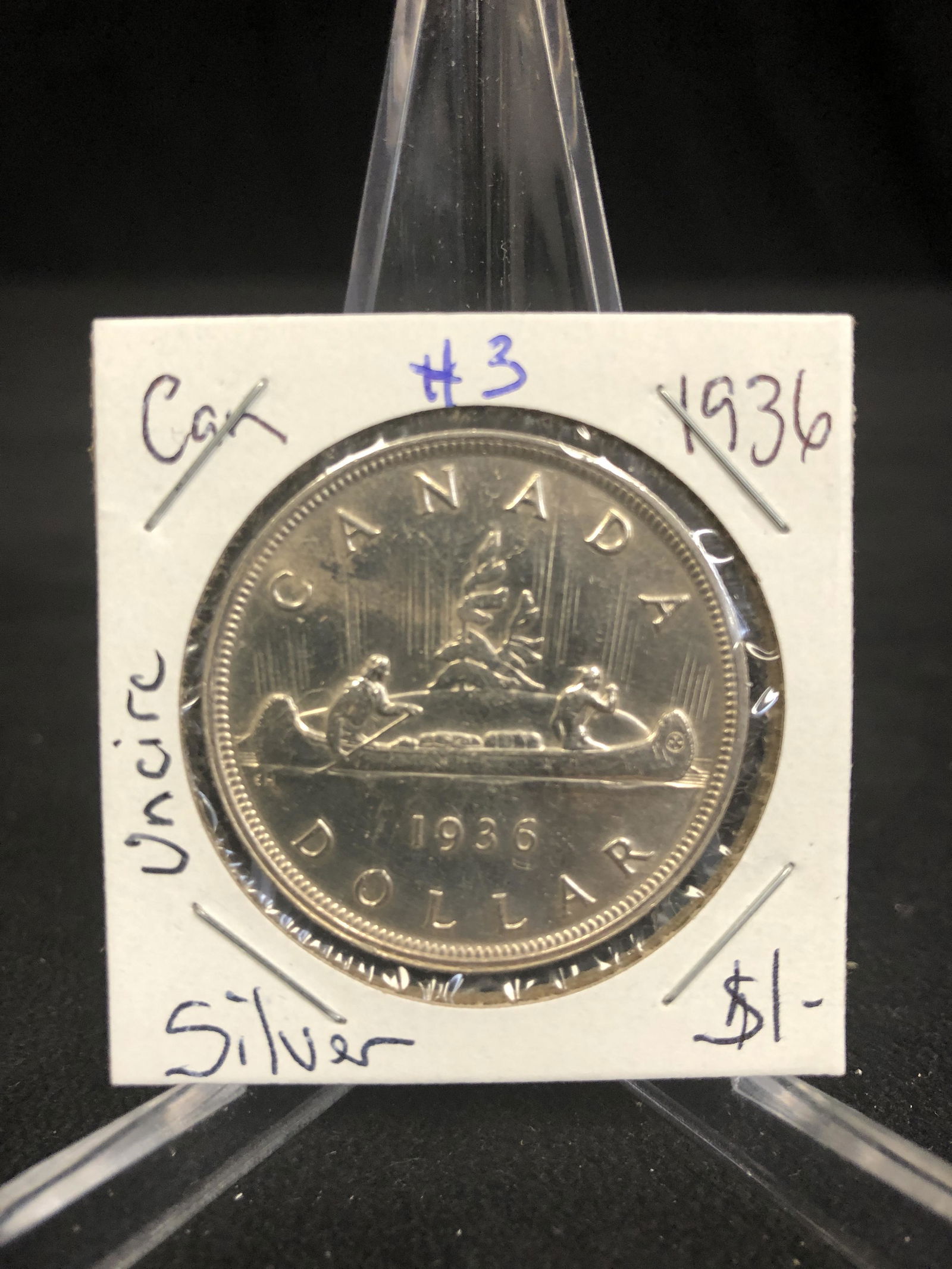 1936 CANADIAN SILVER DOLLAR (UNCIRCULATED) (1 of 2)