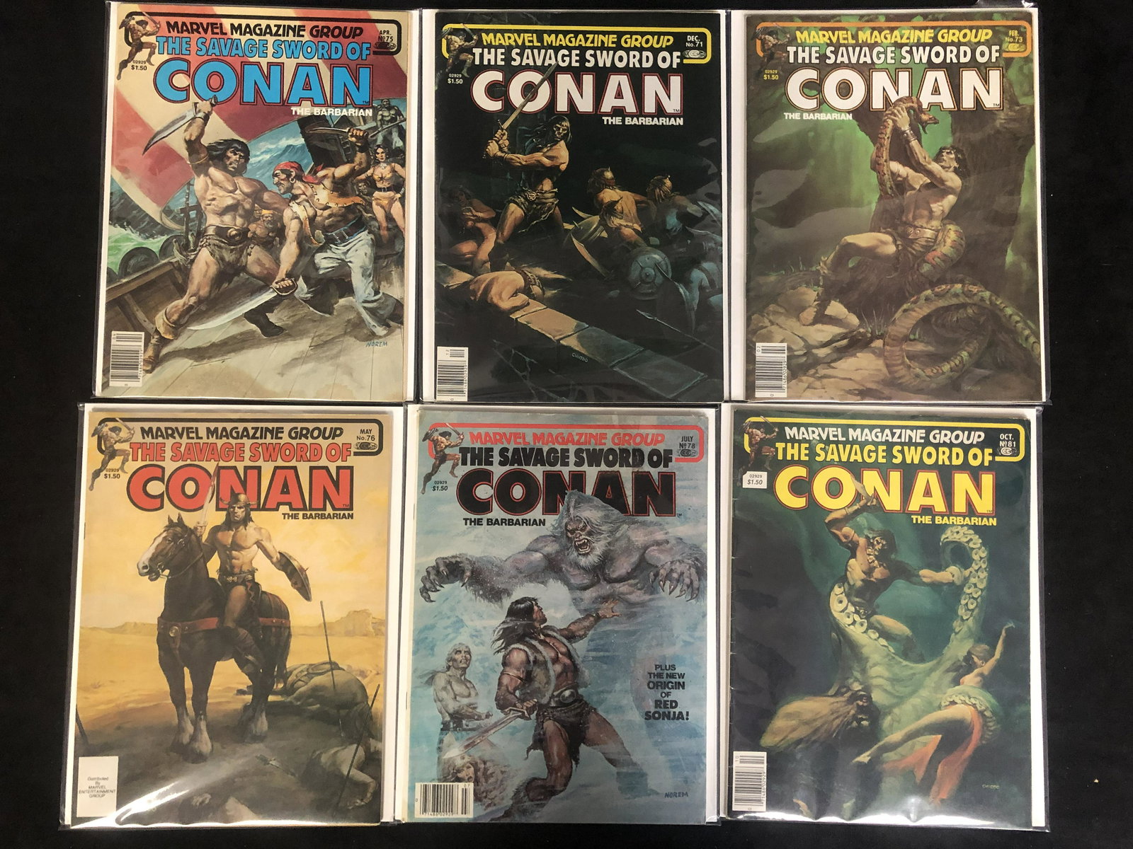 VINTAGE CONAN COMIC BOOK LOT (MARVEL MAGAZINE GROUP) (1 of 1)