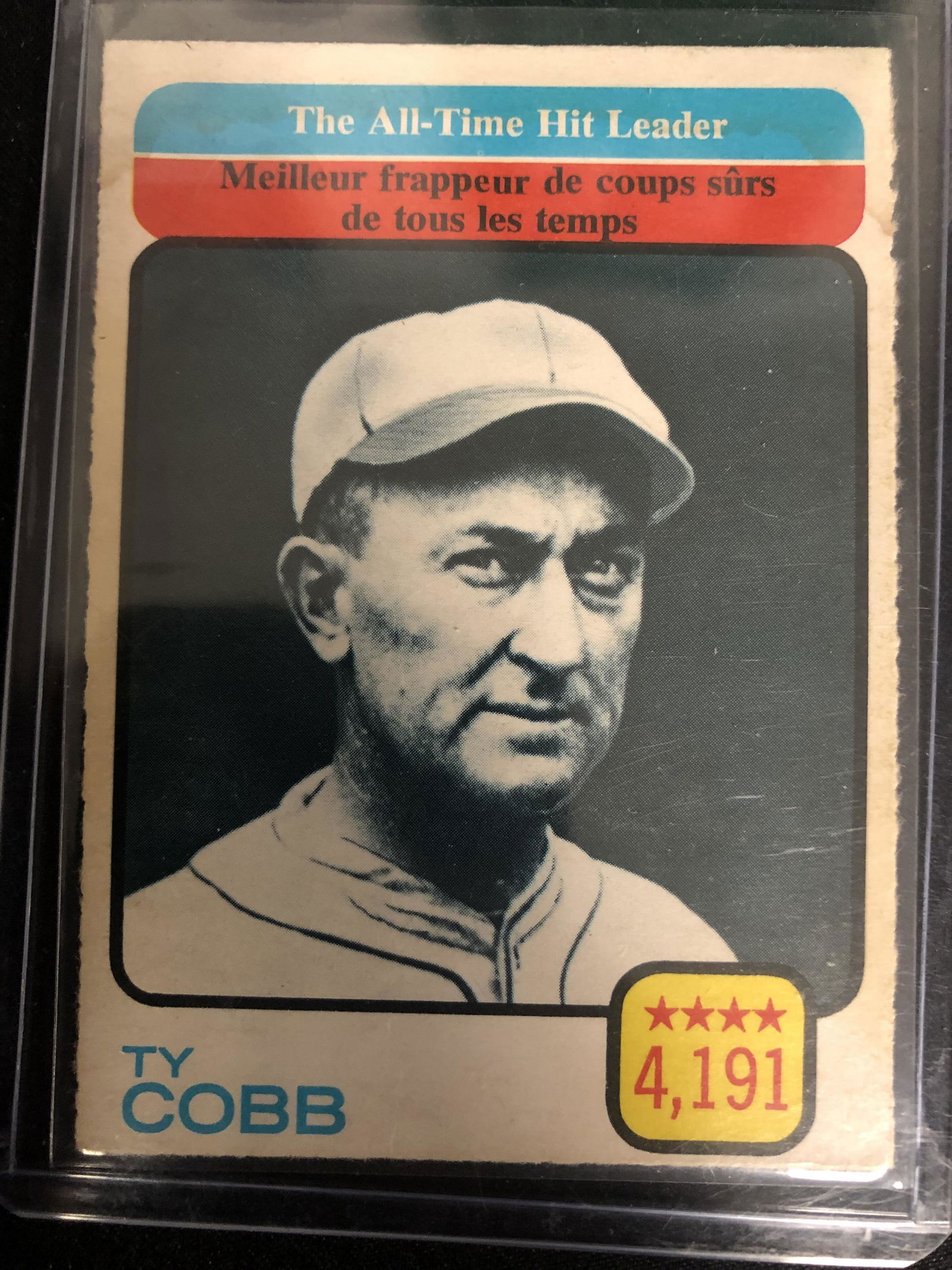TY COBB 1973 TOPPS #471 ALL-TIME HIT LEADERS (1 of 1)